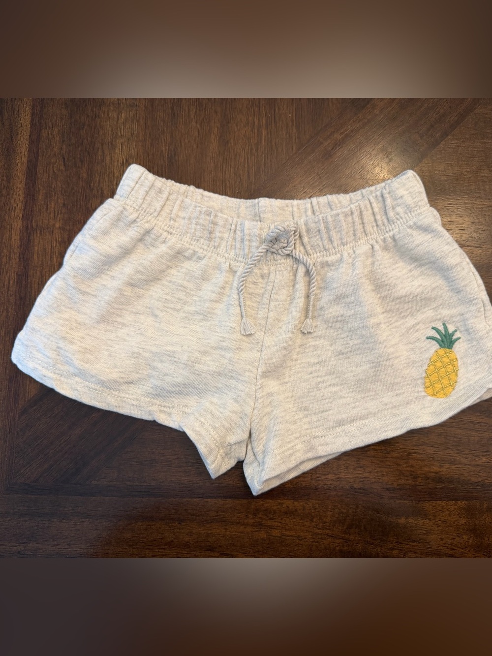 H&M Light Gray Knit Sweat Shorts with Pineapple Detail